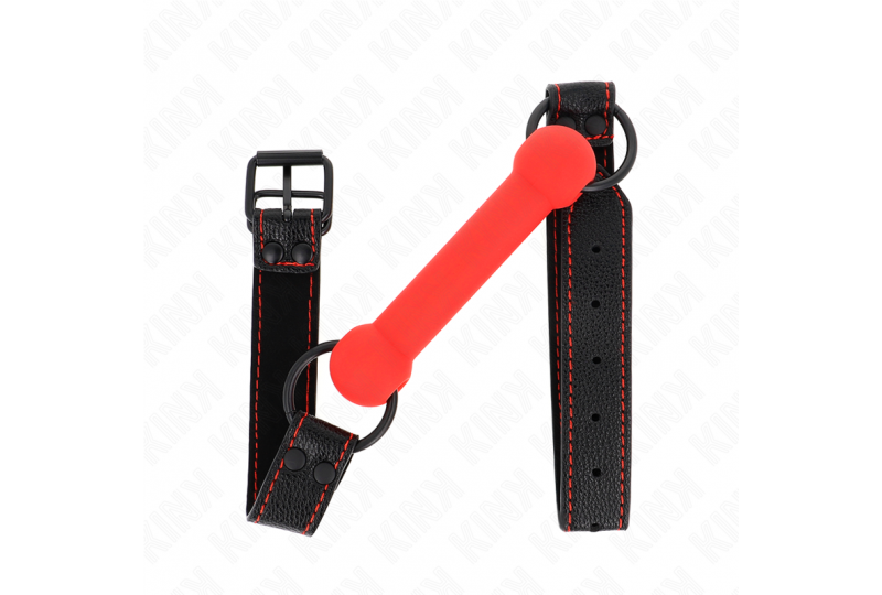 kink mordaza forma de hueso con correa polipiel rojo ajustable 41 57 cm