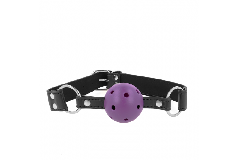 kink mordaza de bola 4 cm transpirable con doble remache morado 62 x 25 cm ajustable 42 58 cm