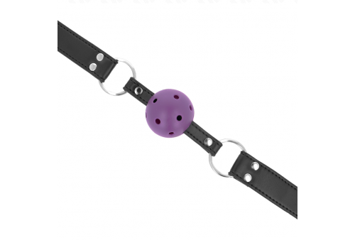 kink mordaza de bola 4 cm transpirable con doble remache morado 62 x 25 cm ajustable 42 58 cm