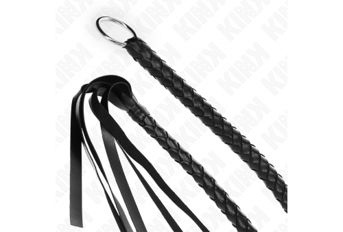 kink látigo de serpiente con anillo de mano negro 65 cm