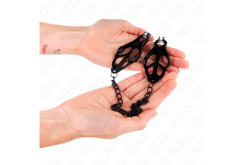 kink pinzas para pezones estilo japonés con cadena negro 30 cm