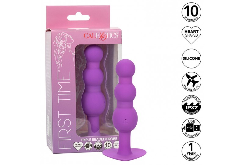 calexotics first time plug anal con triple cuencas 10 vibraciones violeta