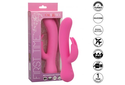 calexotics first time vibrador rabbit recargable rosa