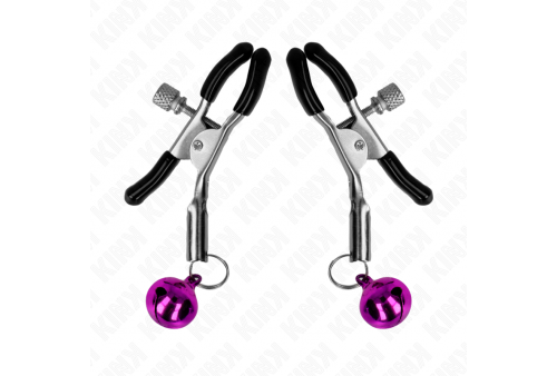 kink pinzas para pezones con campanilla violeta 6 cm