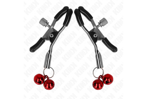 kink pinzas para pezones con doble campanilla rojo 6 cm