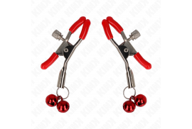 kink pinzas para pezones rojas con doble campanilla rojo 6 cm