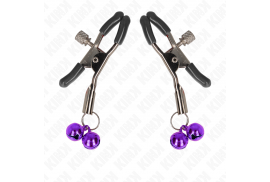 kink pinzas para pezones con doble campanilla violeta 6 cm