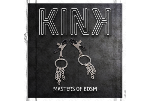 kink pinzas para pezones con aro y pequeñas cadenas plateado 6 cm