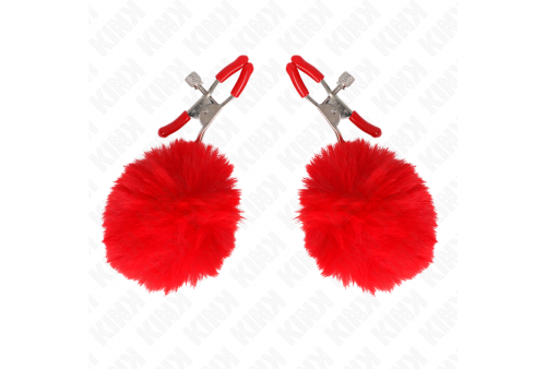 kink pinzas para pezones con pompón rojo 6 cm