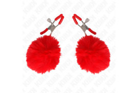 kink pinzas para pezones con pompón rojo 6 cm