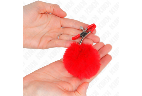 kink pinzas para pezones con pompón rojo 6 cm