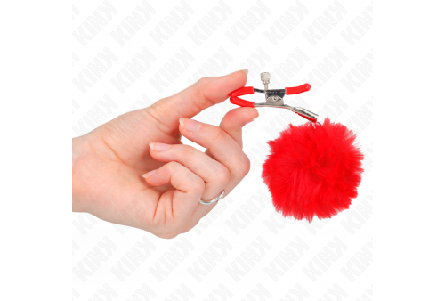 kink pinzas para pezones con pompón rojo 6 cm