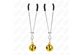 kink pinzas para pezones fina con cascabel dorado 7 cm