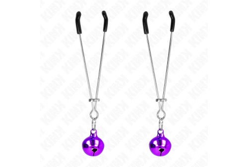 kink pinzas para pezones fina con cascabel violeta 7 cm