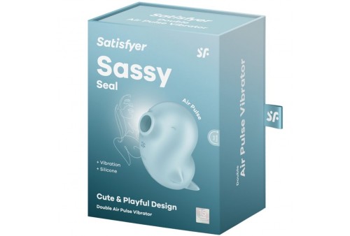 satisfyer sassy seal estimulador vibrador azul