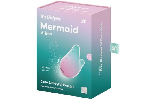 satisfyer mermaid vibes estimulador vibrador menta y rosa