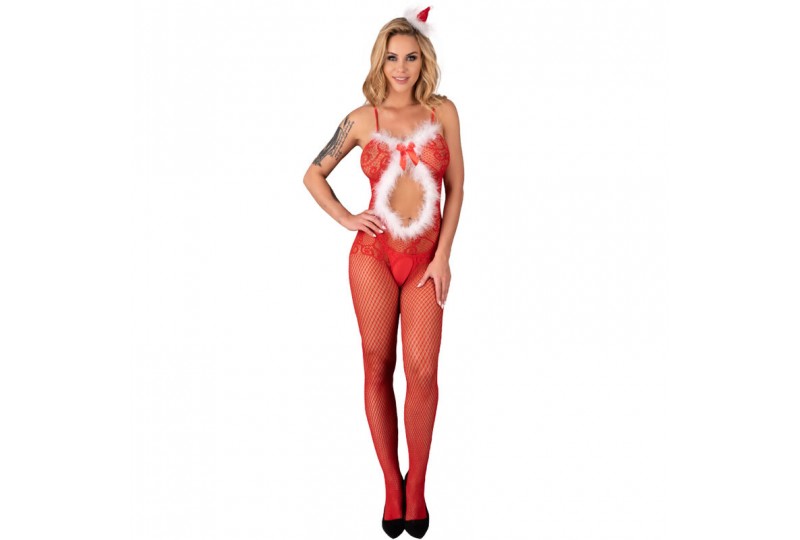 livco corsetti fashion magali lc 17178 bodystocking crotchless navideño talla única