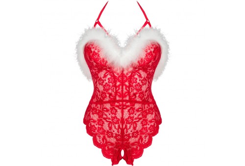 livco corsetti fashion santas lace lady body crotchless navideño s m