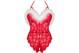 livco corsetti fashion santas lace lady body crotchless navideño s m