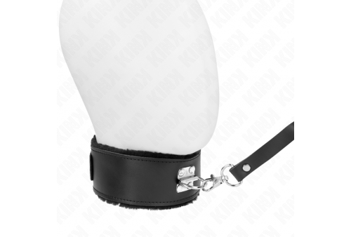 kink collar con correa 116 cm de piel negro ajustable 40 48 cm x 6 cm