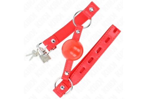 kink mordaza de bola 4 cm tpe con candado rojo 60 x 2 cm