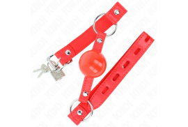 kink mordaza de bola 4 cm tpe con candado rojo 60 x 2 cm