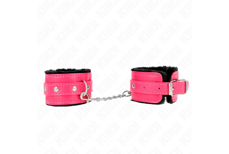 kink muñequeras forradas premium negro con correa fucsia ajustable 17 29 cm x 6 cm