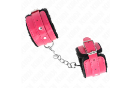 kink muñequeras forradas premium negro con correa fucsia ajustable 17 29 cm x 6 cm