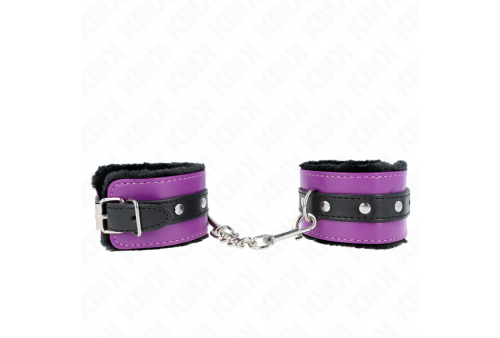 kink muñequeras forradas premium negro con correa violeta negro ajustable 17 29 cm x 6 cm