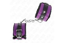 kink muñequeras forradas premium negro con correa violeta negro ajustable 17 29 cm x 6 cm