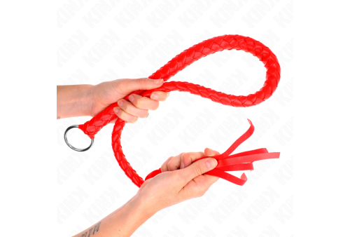 kink látigo de serpiente con anillo de mano rojo 65 cm