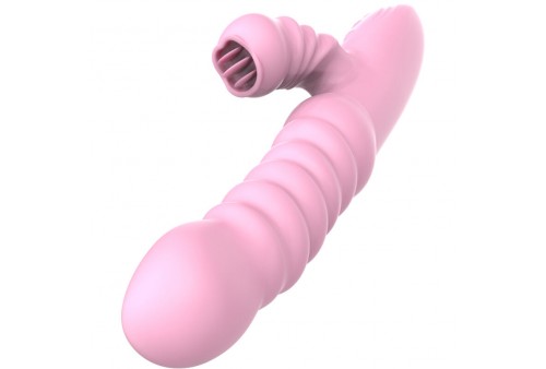 armony vibrador multifuncion con lengua estimuladora efecto calor rosa