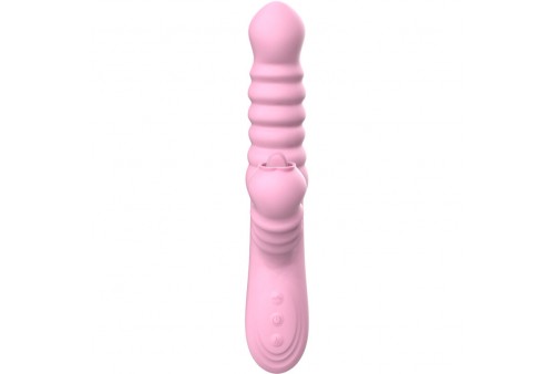 armony vibrador multifuncion con lengua estimuladora efecto calor rosa