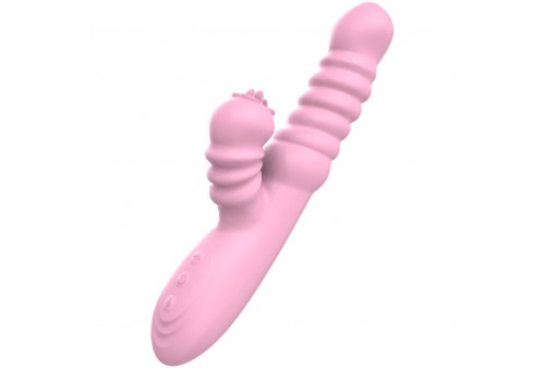 armony vibrador multifuncion con lengua estimuladora efecto calor rosa