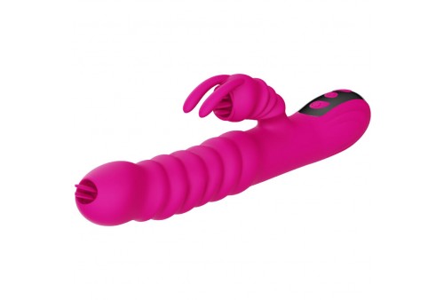 armony vibrador multifuncion rabbit doble lengua efecto calor fucsia