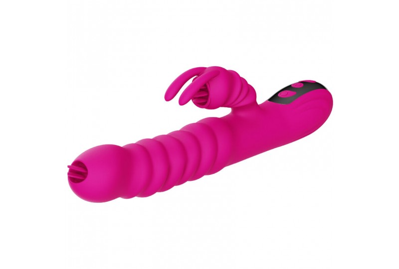 armony vibrador multifuncion rabbit doble lengua efecto calor fucsia