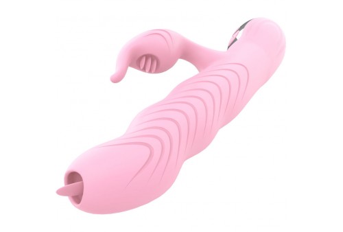 armony marcia vibrador thrusting doble lengua efecto calor rosa