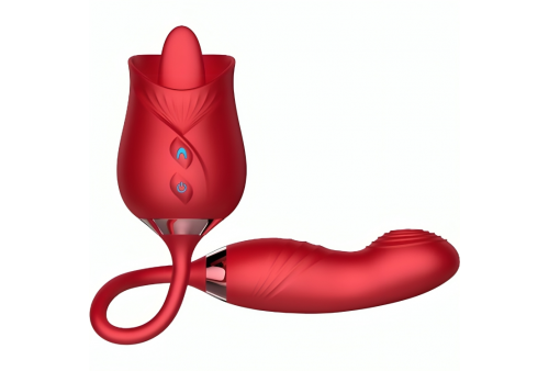 armony delight flower vibrador bumping con lengua rojo