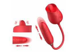 armony delight flower vibrador thrusting con lengua rojo