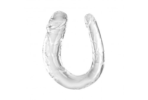 king cock double trouble dildo doble 33 cm transparente