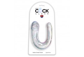 king cock double trouble dildo doble 33 cm transparente