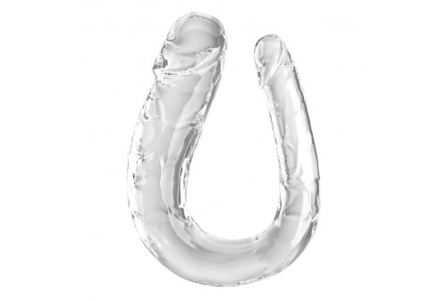 king cock double trouble dildo doble 44 cm transparente