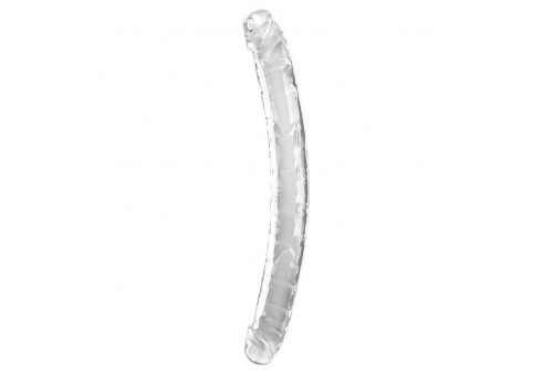 king cock double trouble dildo doble 46 cm transparente