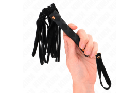 kink látigo mini piel de ante negro 30 cm