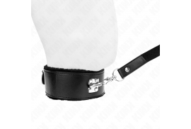 kink collar con correa 116 cm con tachuelas plateadas modelo 4 negro ajustable 40 48 cm x 6 cm