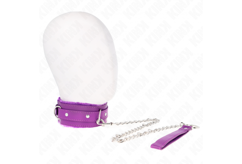 kink collar con correa 65 cm con restricciones morado ajustable 36 42 cm x 55 cm