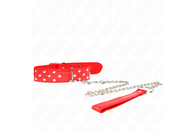 kink collar con correa 65 cm remache anilla rojo ajustable 36 50 cm x 38 cm