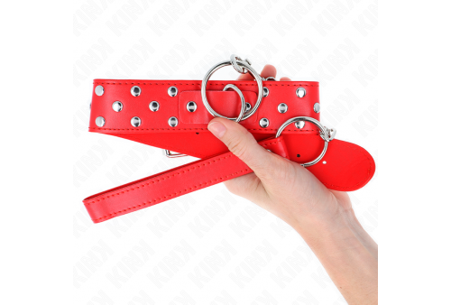 kink collar con correa 65 cm remache anilla rojo ajustable 36 50 cm x 38 cm