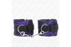 kink muñequeras cortas de encaje terciopelo y unión de nylon violeta negro 23 x 65 cm