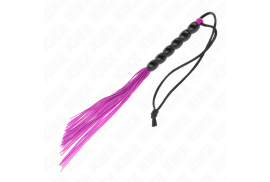 kink mini látigo de silicona con agarre 6 bolas morado 26 cm